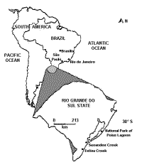 Study area in extreme south of Brazil