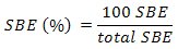 SBE% = (100 x SBE) / (total SBE)