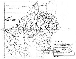 Map of Rio Arriba county with otter signs in the north eastern part